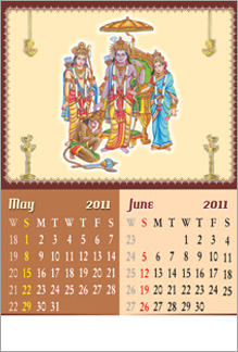 god rama seetha calendar design